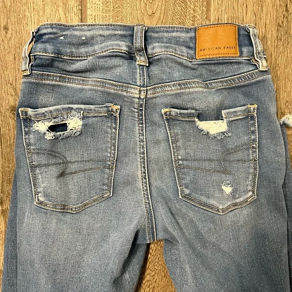 American Eagle Jeggings next level stretch ripped skinny jeans - Picture 8 of 8